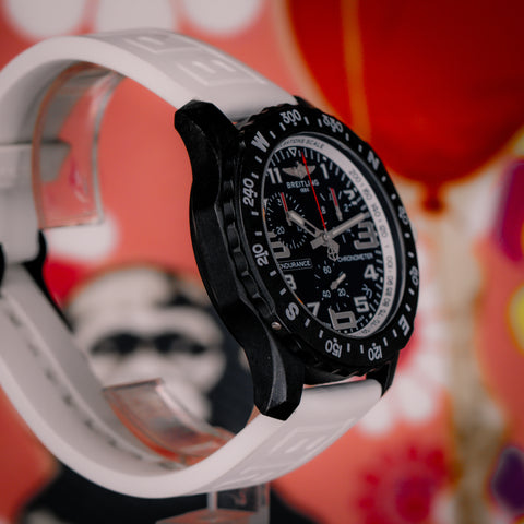 Breitling Endurance Pro 44MM Black Dial White Rubber Strap X82310