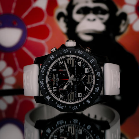 Breitling Endurance Pro 44MM Black Dial White Rubber Strap X82310