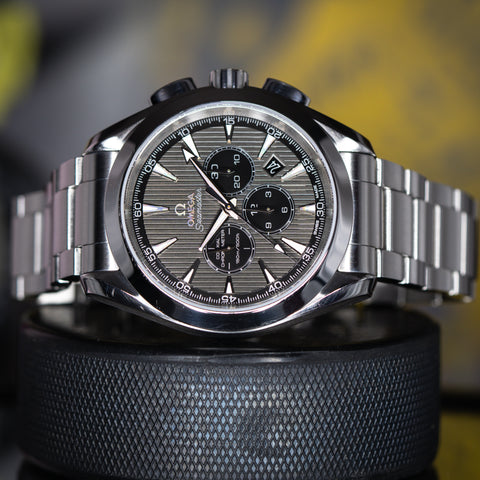OMEGA Seamaster Aqua Terra Chronograph Grey Teak Dial 150M 44MM Steel Bracelet (231.10.44.50.06.001)