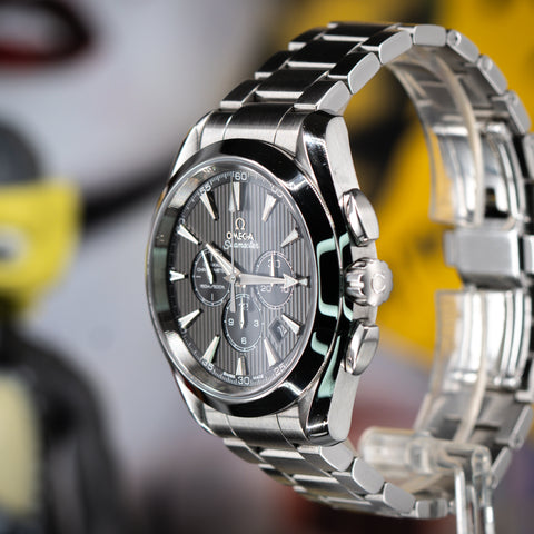 OMEGA Seamaster Aqua Terra Chronograph Grey Teak Dial 150M 44MM Steel Bracelet (231.10.44.50.06.001)