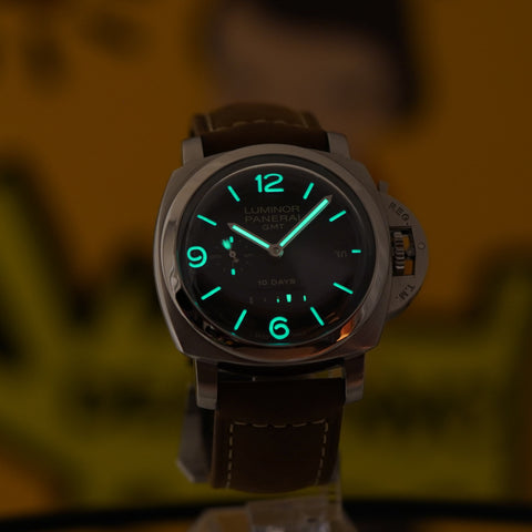 Panerai Luminor Marina 10 Days GMT 44MM Black Dial Leather Strap (PAM00270)