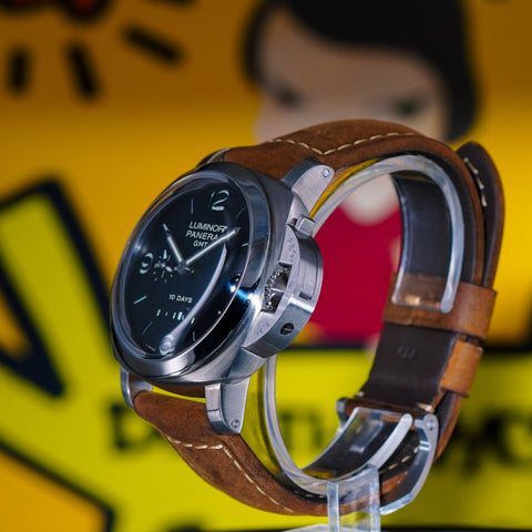 Panerai Luminor Marina 10 Days GMT 44MM Black Dial Leather Strap (PAM00270)