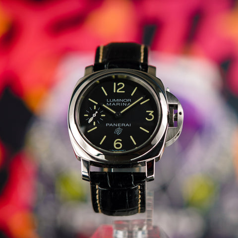 Panerai Luminor Marina Logo 44MM Black Dial Leather Strap (PAM00776)