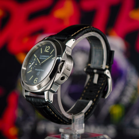 Panerai Luminor Marina Logo 44MM Black Dial Leather Strap (PAM00776)