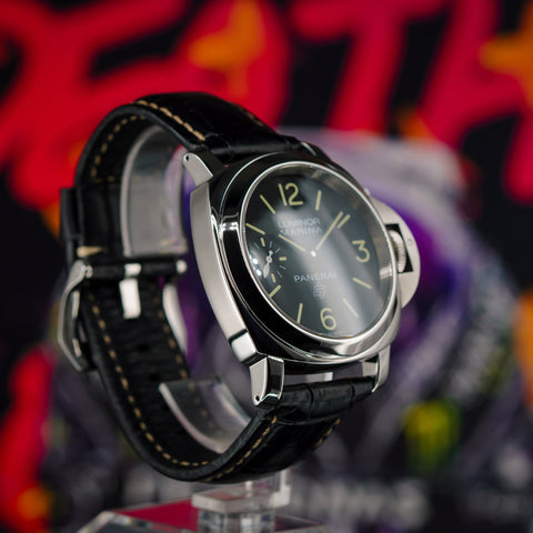 Panerai Luminor Marina Logo 44MM Black Dial Leather Strap (PAM00776)