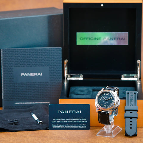Panerai Luminor Marina Logo 44MM Black Dial Leather Strap (PAM00776)