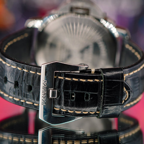 Panerai Luminor Marina Logo 44MM Black Dial Leather Strap (PAM00776)