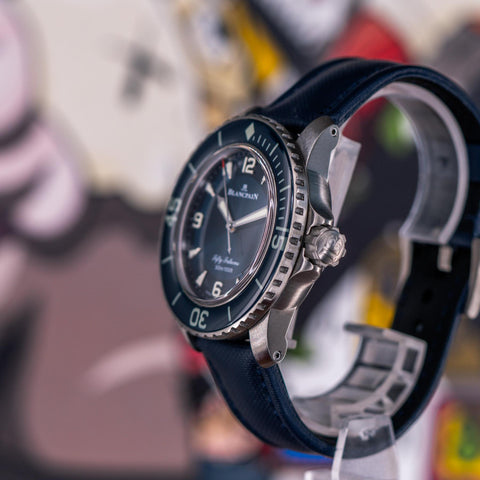 Blancpain Fifty Fathoms Watch with left side image