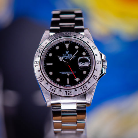 Rolex Explorer II 16570 with black Swiss dial and steel Oyster bracelet from Pucks & Timepieces pre-owned inventory