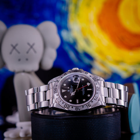 1998 Rolex Explorer II 16570 with box and papers from the Pucks & Timepieces pre-owned inventory