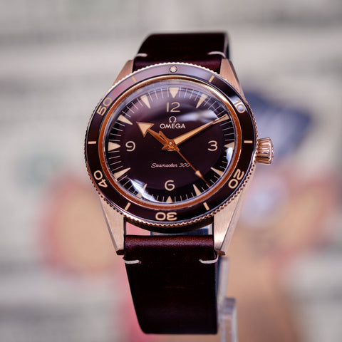 OMEGA Seamaster 300 Bronze Gold 234.92.41.21.10.001 from the Pucks & Timepieces pre-owned inventory