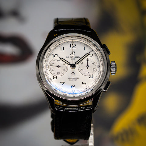 Breitling Premier B09 Chronograph 40mm silver dial from the Pucks & Timepieces pre-owned inventory