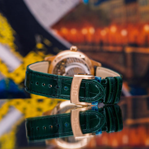 Glashütte Original PanoMaticLunar Green Dial Red Gold 1-90-02-23-35-61