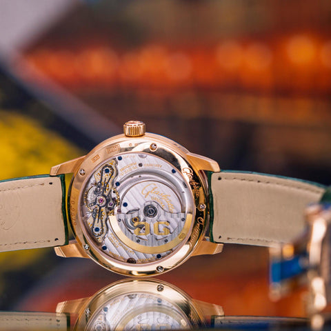 Glashütte Original PanoMaticLunar Green Dial Red Gold 1-90-02-23-35-61
