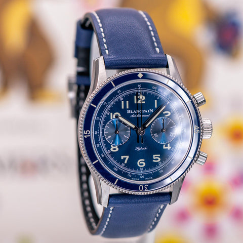 Blancpain Air Command Flyback Chronograph Titanium Blue Dial AC02-12B40-63A