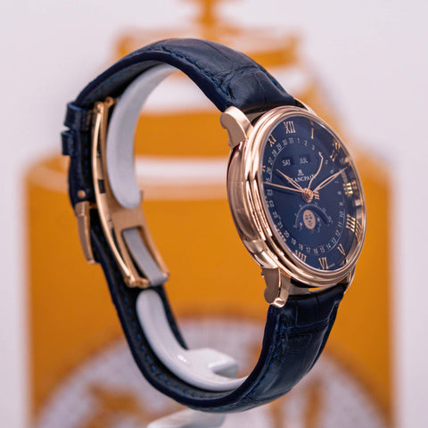 Blancpain Villeret Quantième Complet Blue Dial 6654-3640-55B