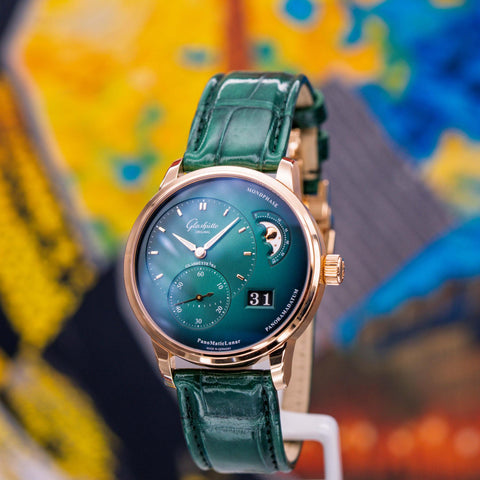 Glashütte Original PanoMaticLunar Green Dial Red Gold 1-90-02-23-35-61