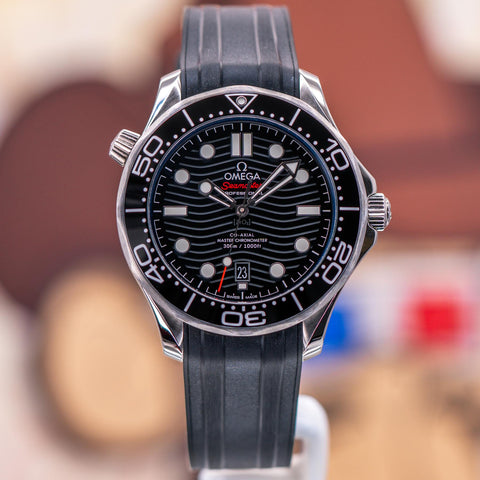 Omega Seamaster Diver 300M Black Dial Rubber Strap 210.32.42.20.01.001