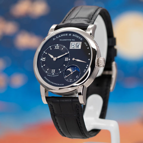 A. Lange & Söhne Lange 1 Moon Phase Black Dial White Gold 192.029