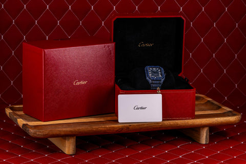Cartier Santos de Cartier PVD Blueberry Bussdown Custom Stones