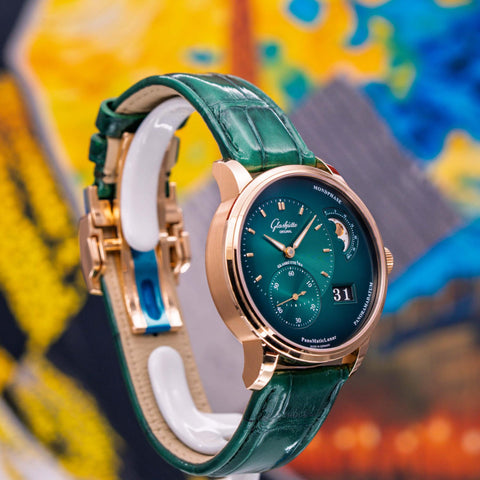 Glashütte Original PanoMaticLunar Green Dial Red Gold 1-90-02-23-35-61