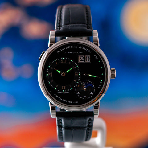 A. Lange & Söhne Lange 1 Moon Phase Black Dial White Gold 192.029