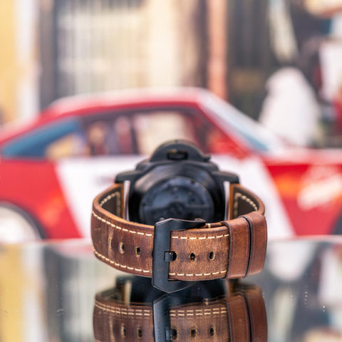 Panerai Luminor 1950 10 Days GMT 2012 Black Dial Leather Strap PAM00335