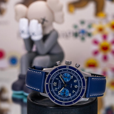 Blancpain Air Command Flyback Chronograph Titanium Blue Dial AC02-12B40-63A