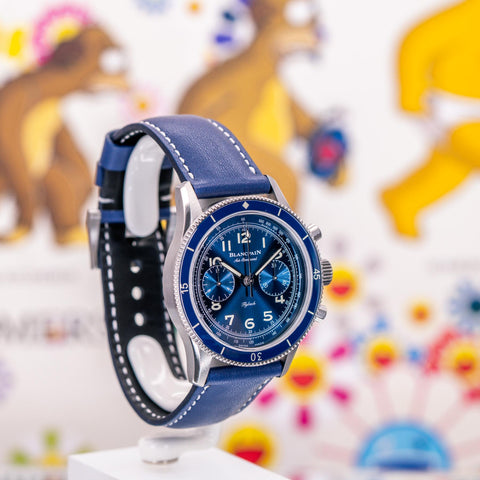Blancpain Air Command Flyback Chronograph Titanium Blue Dial AC02-12B40-63A