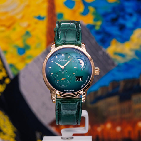 Glashütte Original PanoMaticLunar Green Dial Red Gold 1-90-02-23-35-61