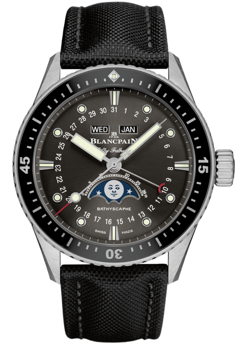 Blancpain Fifty Fathoms Bathyscaphe Quantième Complet Phases de Lune 5054-1110-B52A | Pre-Owned Luxury Watch