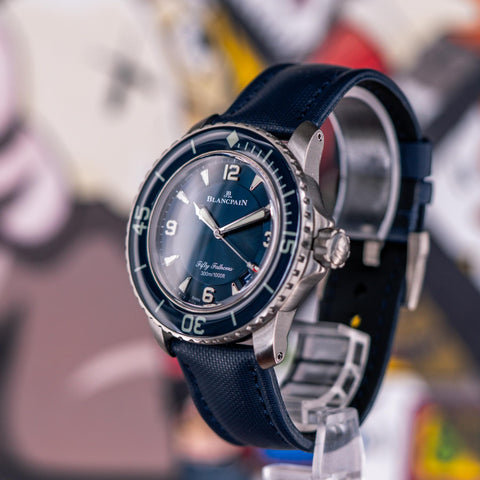 Blancpain Fifty Fathoms Watch with left side image