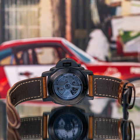 Panerai Luminor 1950 10 Days GMT 2012 Black Dial Leather Strap PAM00335