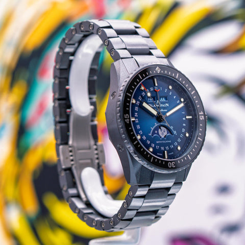 Blancpain Fifty Fathoms Bathyscaphe Quantième Complet Phases de Lune 5054-0140-01S (Full Ceramic Bracelet Upgrade)