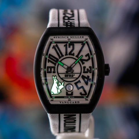 Franck Muller Vanguard #FR2 “Rabbits” L.E. 41MM White Dial Textile Strap V41SCDT FR2 GFGRNR NR