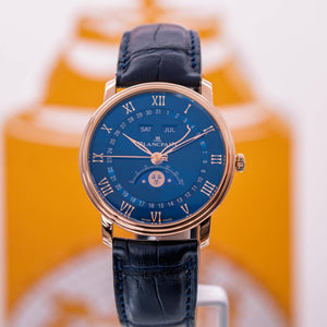 Blancpain Villeret Quantième Complet Blue Dial 6654-3640-55B