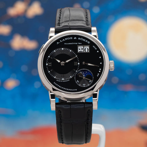 A. Lange & Söhne Lange 1 Moon Phase Black Dial White Gold 192.029