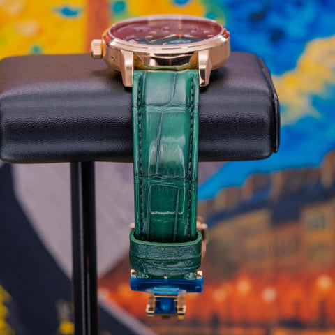 Glashütte Original PanoMaticLunar Green Dial Red Gold 1-90-02-23-35-61