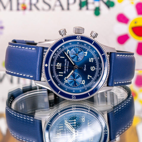 Blancpain Air Command Flyback Chronograph Titanium Blue Dial AC02-12B40-63A