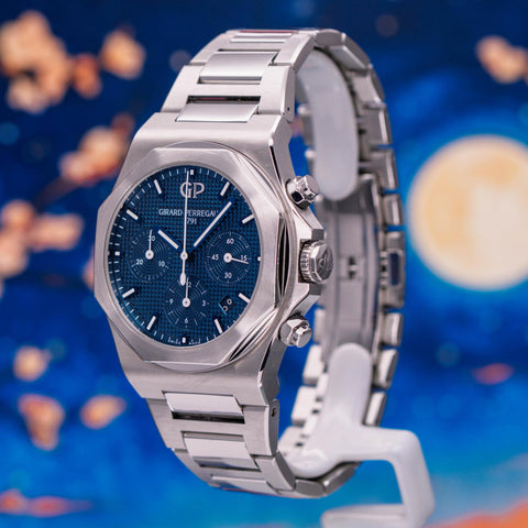 Girard-Perregaux Laureato Chronograph Blue Dial Steel Bracelet 81020-11-431-11A