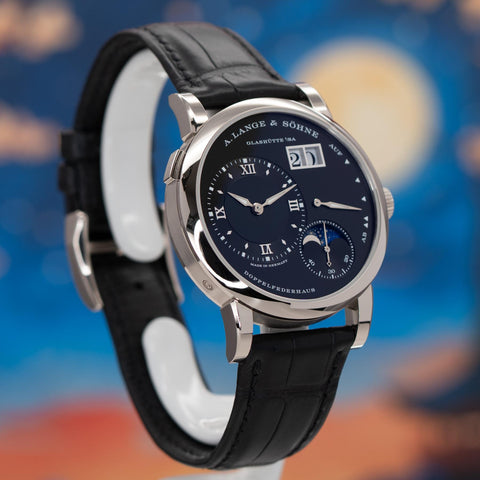 A. Lange & Söhne Lange 1 Moon Phase Black Dial White Gold 192.029