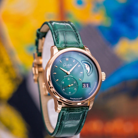 Glashütte Original PanoMaticLunar Green Dial Red Gold 1-90-02-23-35-61