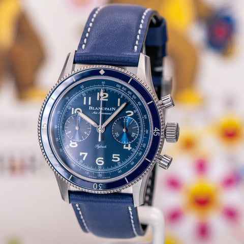 Blancpain Air Command Flyback Chronograph Titanium Blue Dial AC02-12B40-63A