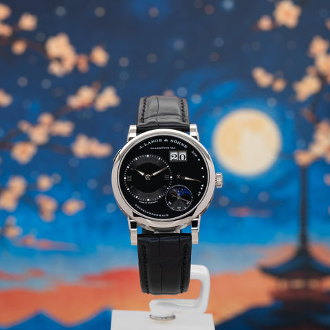 A. Lange & Söhne Lange 1 Moon Phase Black Dial White Gold 192.029