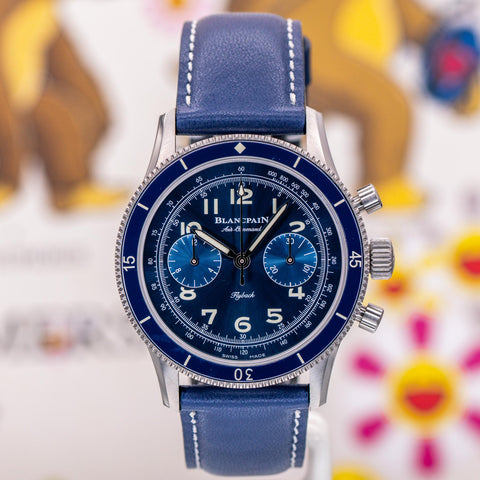 Blancpain Air Command Flyback Chronograph Titanium Blue Dial AC02-12B40-63A