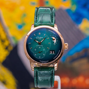 Glashütte Original PanoMaticLunar Green Dial Red Gold 1-90-02-23-35-61