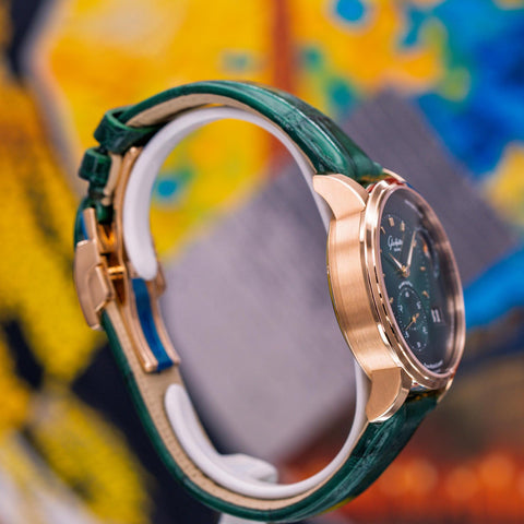 Glashütte Original PanoMaticLunar Green Dial Red Gold 1-90-02-23-35-61