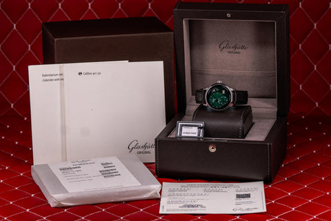  Glashütte Original Panomaticlunar Green laxury watch with box