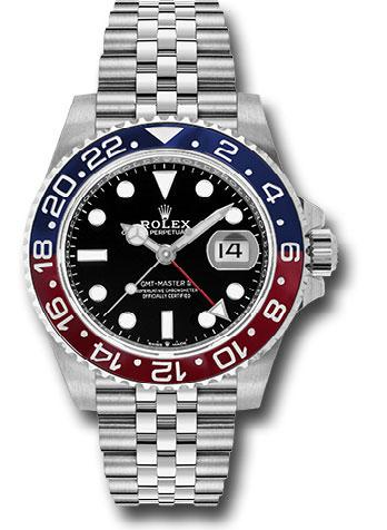 Rolex Steel GMT-Master II 40 Watch - Blue And Red Pepsi Bezel - Black Dial - Jubilee Bracelet - 126710BLRO NEW 2024 j