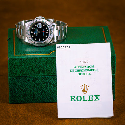 Rolex Explorer II 40MM Black "Swiss" Dial 16570